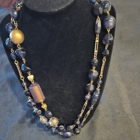 Express Jewelry - Express Elegant Gold and Black Beaded Necklace